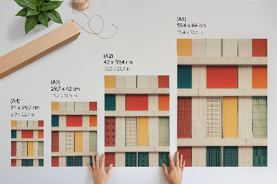 Wandposter Farbenfrohe Paneele, Symmetrie, moderner Stil