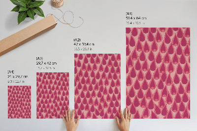 Wandposter Rosa Tropfen wiederholen ein dynamisches Muster