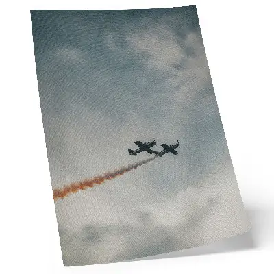 Poster zwei Flugzeuge am Himmel im Minimalismus-Stil