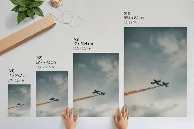 Poster zwei Flugzeuge am Himmel im Minimalismus-Stil
