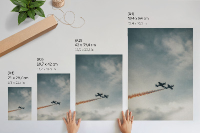 Poster Zwei Flugzeuge am Himmel – Minimalismus-Technik