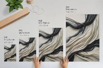 Wandposter mit fließenden Stoffwellen für moderne Eleganz