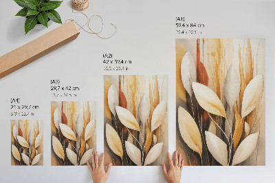 Kunstdruck leinwand Elegante Blätter, Schlichtheit und Harmonie der Farben