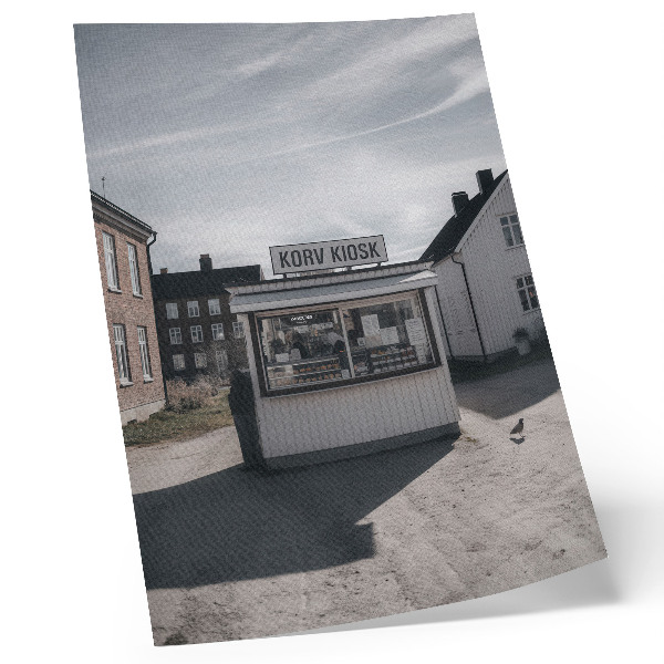Wandposter Holzkiosk, helle Gebäude, idyllisch