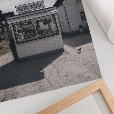 Wandposter Holzkiosk, helle Gebäude, idyllisch