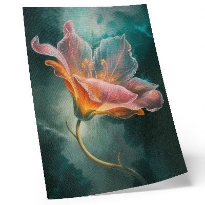 Poster Farbenfroher, surrealer Blumenhintergrund in Türkis