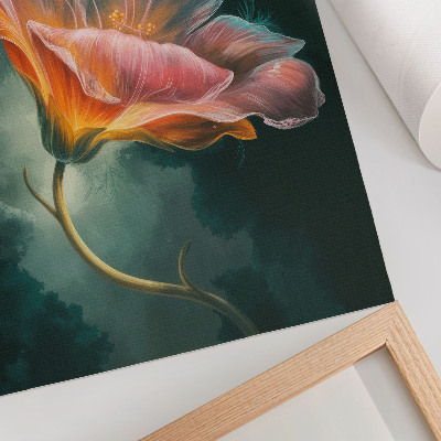 Poster Farbenfroher, surrealer Blumenhintergrund in Türkis
