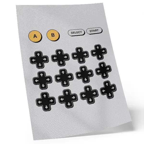 Leinwand-Kunstdruck minimalistisches Design mit Gamecontrollern im retro-modernen Stil