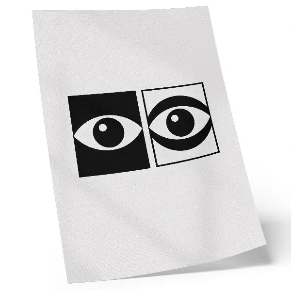 Wandposter schwarze und weiße Augen mit moderner Symmetrie und Kontrast