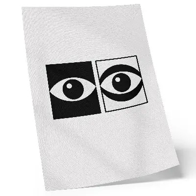 Wandposter schwarze und weiße Augen mit moderner Symmetrie und Kontrast