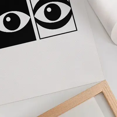 Wandposter schwarze und weiße Augen mit moderner Symmetrie und Kontrast