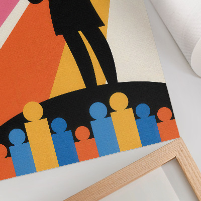 Poster Trophäensilhouette, leuchtende Farben, Dynamik