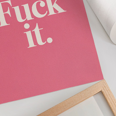 Kunstdruck leinwand Rosa Hintergrund, weiße Schrift im modernen Stil