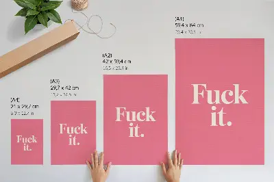 Leinwand-Kunstdruck mit weißer Schrift auf rosa Hintergrund im modernen Stil