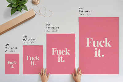 Kunstdruck leinwand Rosa Hintergrund, weiße Schrift im modernen Stil
