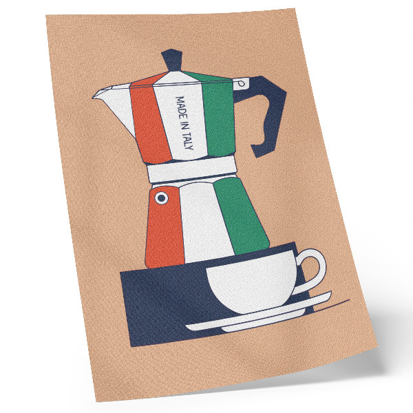 Wandposter Farbenfrohe Cafeteria, italienische Farben, moderne Atmosphäre
