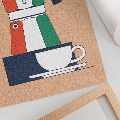 Wandposter Farbenfrohe Cafeteria, italienische Farben, moderne Atmosphäre