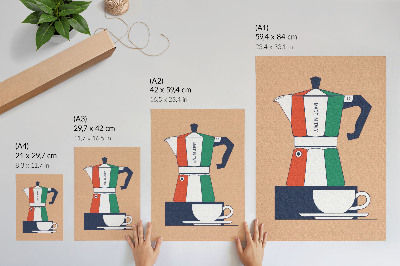 Wandposter Farbenfrohe Cafeteria, italienische Farben, moderne Atmosphäre