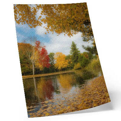 Poster Bunte Bäume am See, Herbststimmung