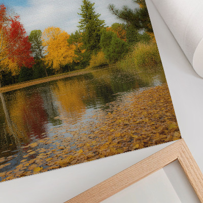 Poster Bunte Bäume am See, Herbststimmung