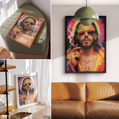 Kunstdruck leinwand Intensive Farben, kontrastierende Retro-Muster