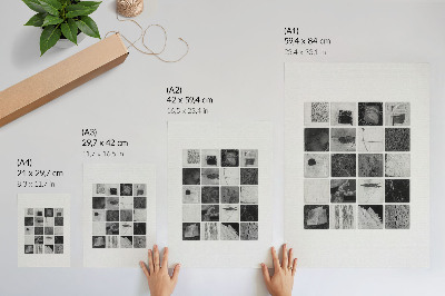 Wandposter Schwarz-weiße geometrische Muster in künstlerischer Form