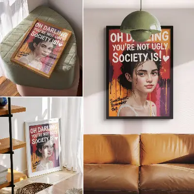 Kunstdruck auf Leinwand mit einem dynamischen Frauenporträt für Motivation und Energie