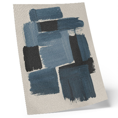 Poster Blaue Pinselstriche bilden einen Kontrast zum Modernen