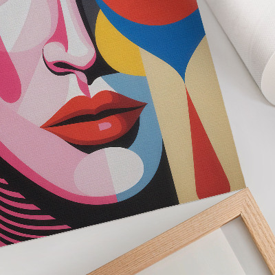 Kunstdruck leinwand Bunte abstrakte Formen Augen Gesicht