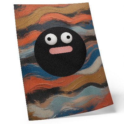 Kunstdruck leinwand Eine schwarze Figur auf farbenfrohem Hintergrund in dynamischem Stil