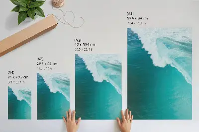 Poster türkisfarbene Meereswellen für eine ruhige und harmonische Atmosphäre