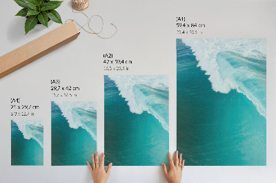 Poster Türkisfarbene Meereswellen, ruhige Atmosphäre, Harmonie
