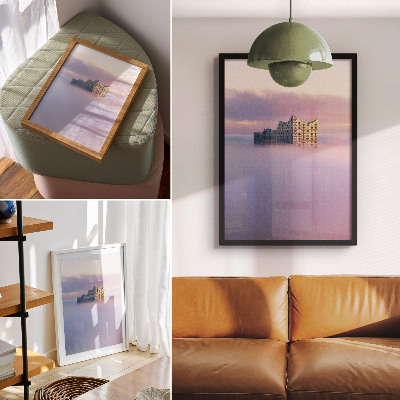 Kunstdruck leinwand Moderne Architektur im Nebel