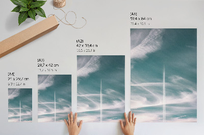 Poster Blauer Himmel, Streifen von Freiheit, Inspiration