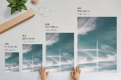 Poster mit Motiv Blauer Himmel, Streifen von Freiheit und Inspiration