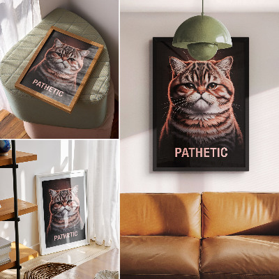 Poster Porträt einer Katze mit markantem Fell und tiefem Blick