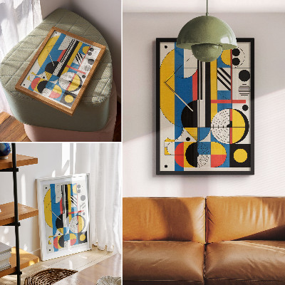 Wandposter Geometrische Muster in kontrastierenden Farben