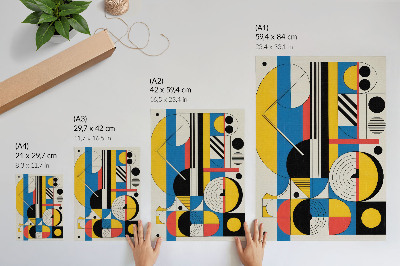 Wandposter Geometrische Muster in kontrastierenden Farben