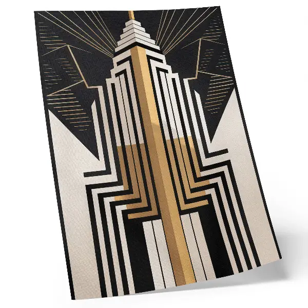 Poster mit architektonischen Linien und eleganten Goldakzenten