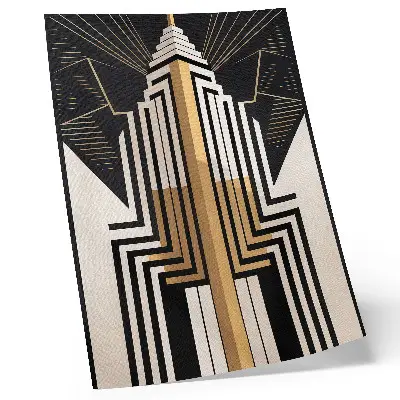 Poster mit architektonischen Linien und eleganten Goldakzenten
