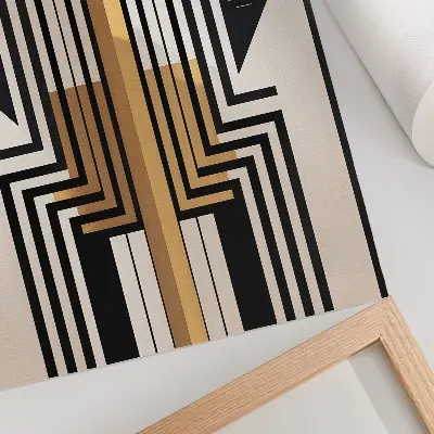 Poster mit architektonischen Linien und eleganten Goldakzenten