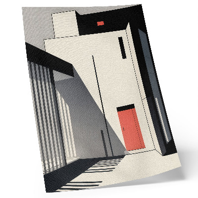 Wandposter Kontrast zwischen minimalistischer geometrischer Architektur