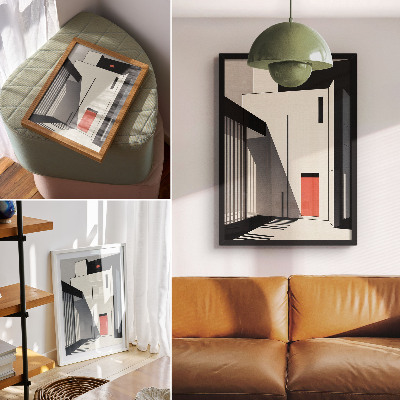 Wandposter Kontrast zwischen minimalistischer geometrischer Architektur