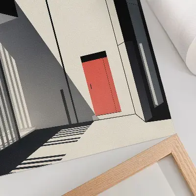 Wandposter mit minimalistischer geometrischer Architektur im Kontrast