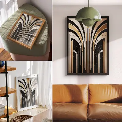 Poster moderne Bögen im eleganten Art-déco-Stil mit Kontrast