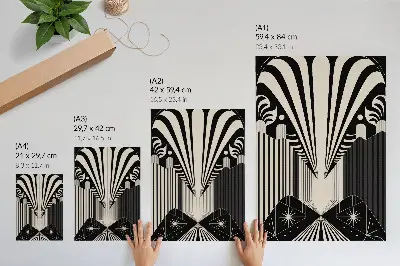 Wandposter mit markanten Kontrasten zwischen geometrischen Formen und Modernität