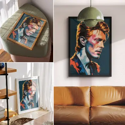 Leinwand-Kunstdruck ein Pop-Art-Porträt in dynamischen Farben