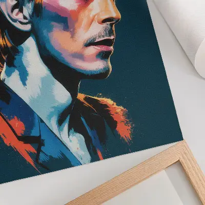 Leinwand-Kunstdruck ein Pop-Art-Porträt in dynamischen Farben