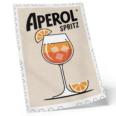 Poster Aperol-Getränk vor orangefarbenem Hintergrund