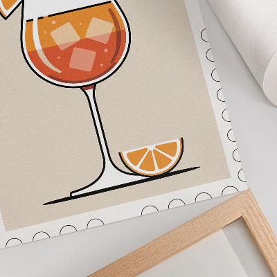 Poster Aperol-Getränk, orangefarbener Hintergrund